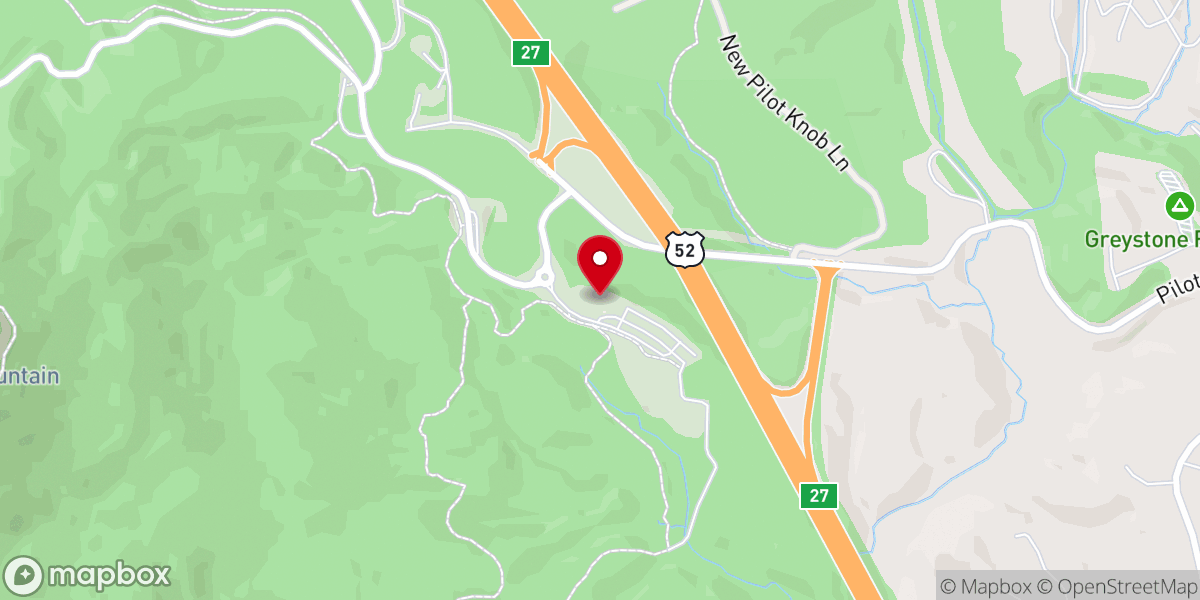 Map showing location of Pilot Mountain State Park Visitor's Center