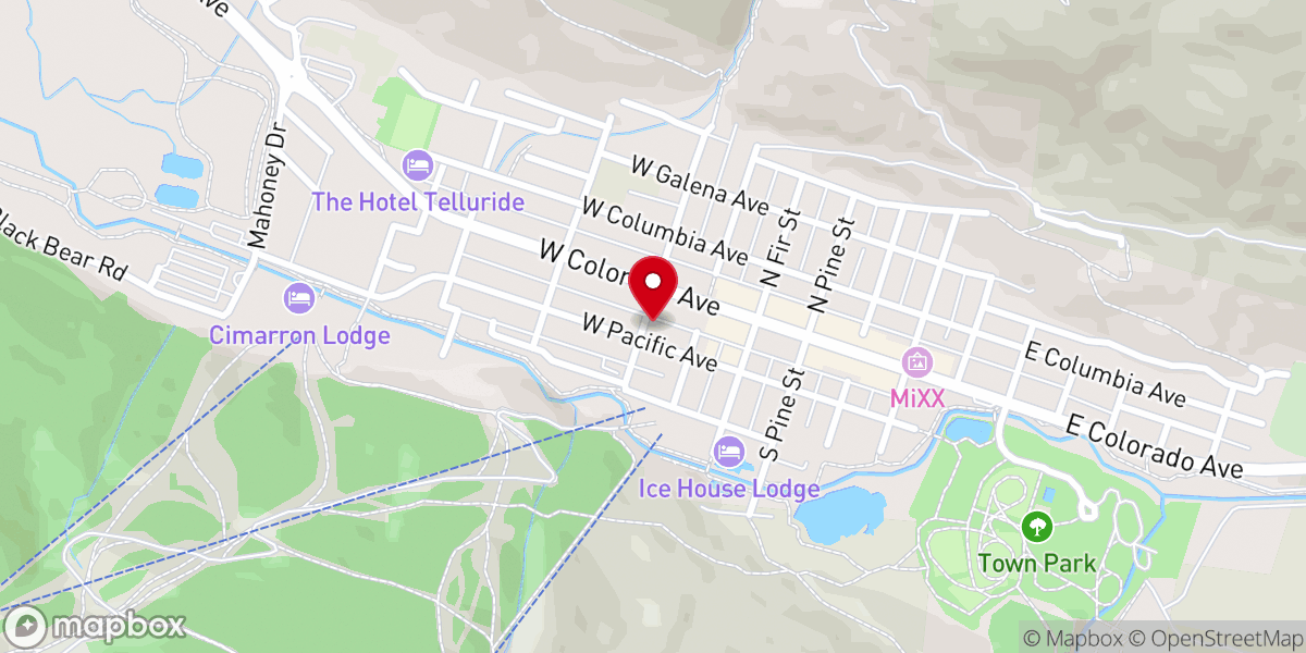 Map showing location of Telluride Baptist Chapel