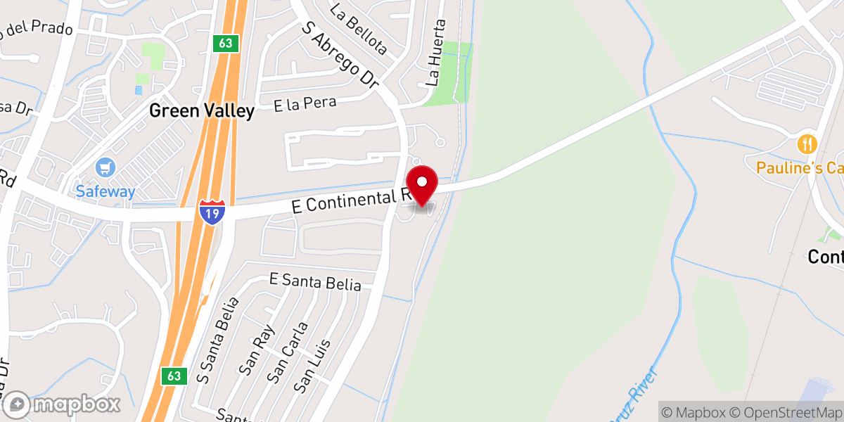 Map showing location of Community Food Bank Green Valley