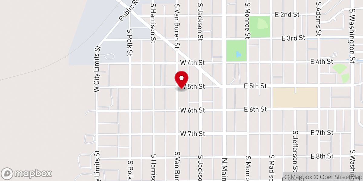 Map showing location of Church of the Nazarene