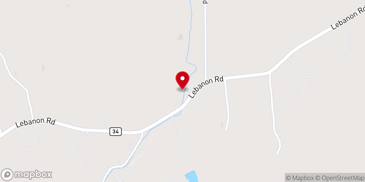 Map showing location of Caldwell Church