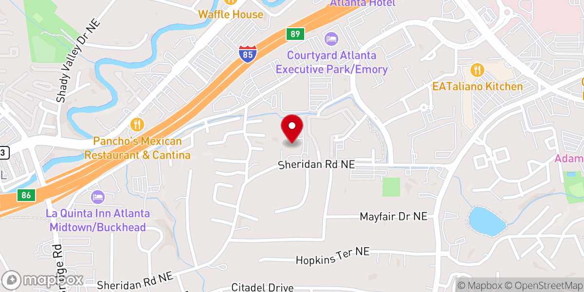 Map showing location of Westminster PCA Church