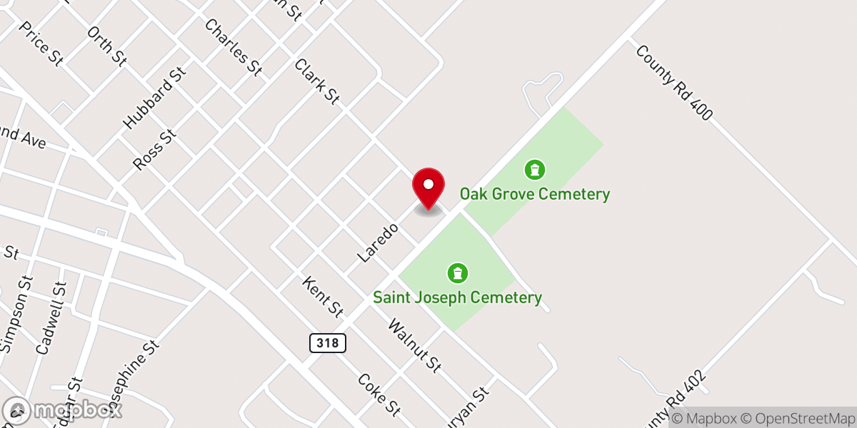 Map showing location of Church of Christ