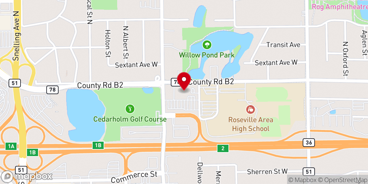 Map showing location of Grace Church Roseville