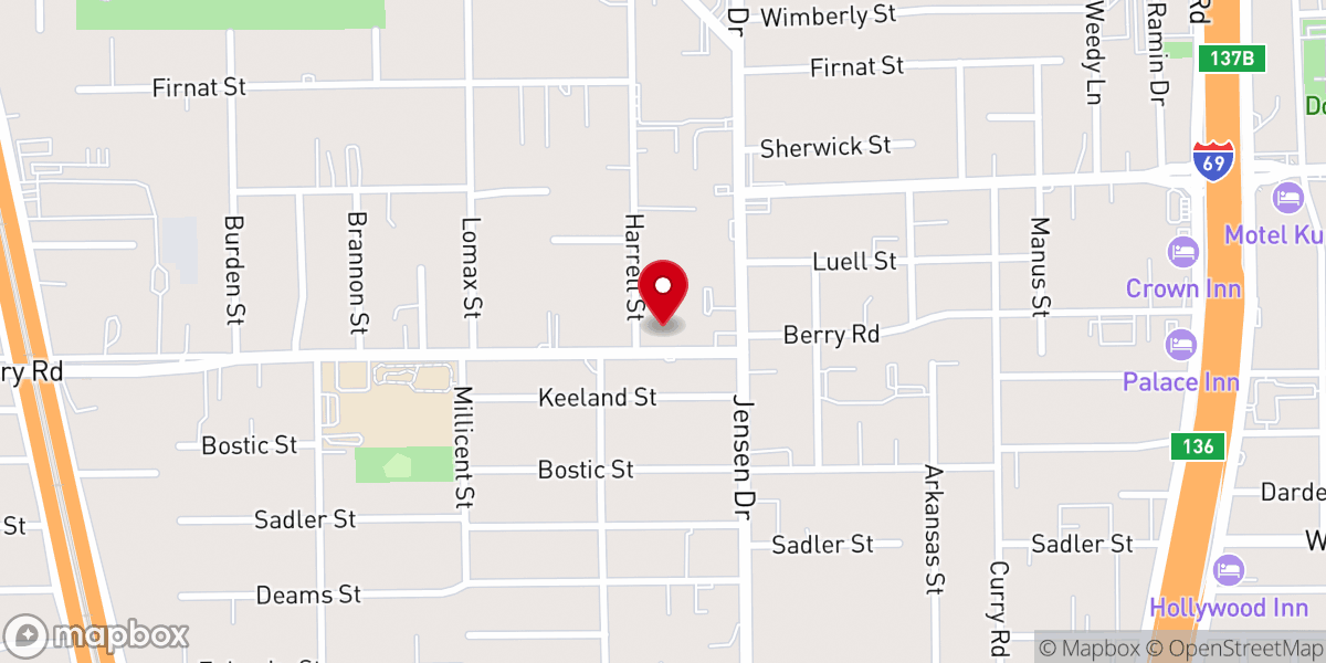 Map showing location of Victory Outreach of Houston