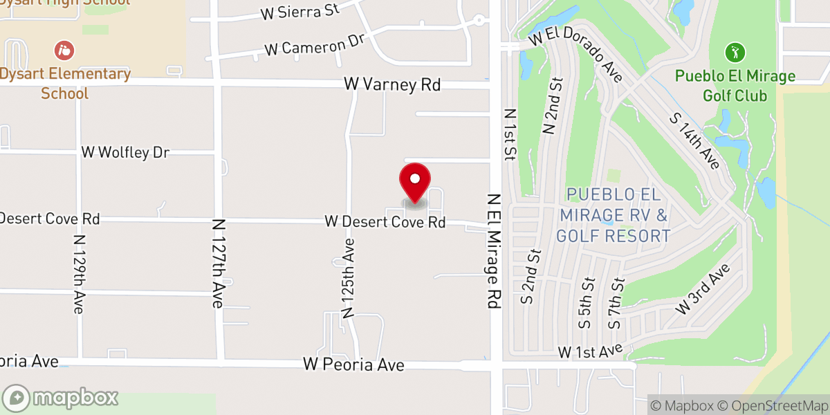Map showing location of Desert Cove Seventh-day Adventist Church
