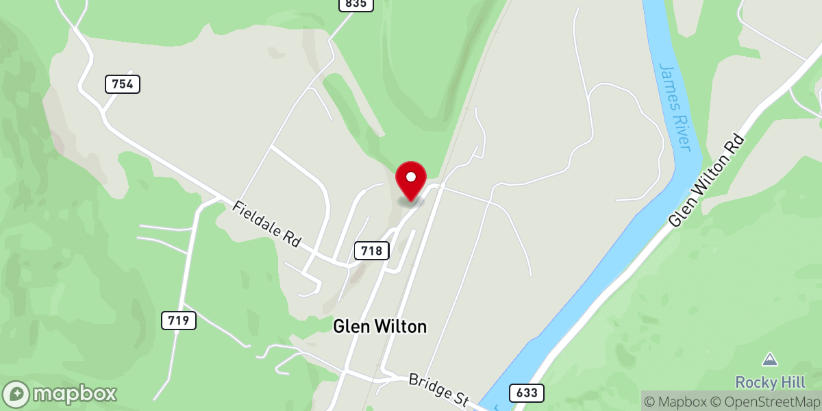 Map showing location of Glen Wilton Presbyterian Church