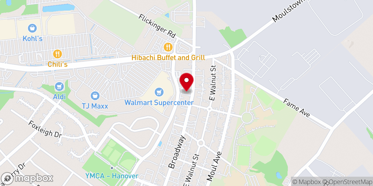 Map showing location of St Paul's Lutheran Church (Broadway)