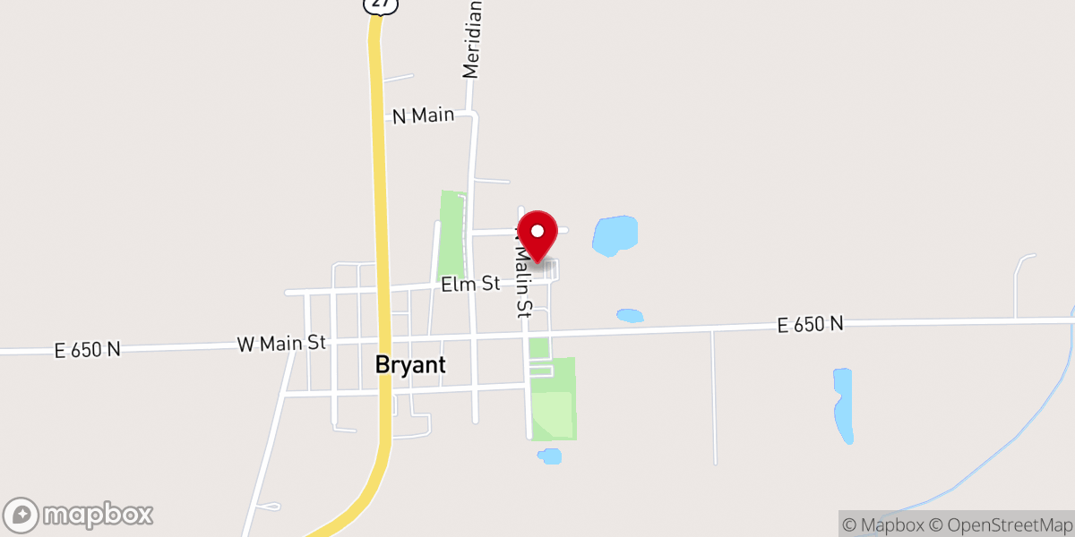 Map showing location of Bryant Redeemer Lutheran Church
