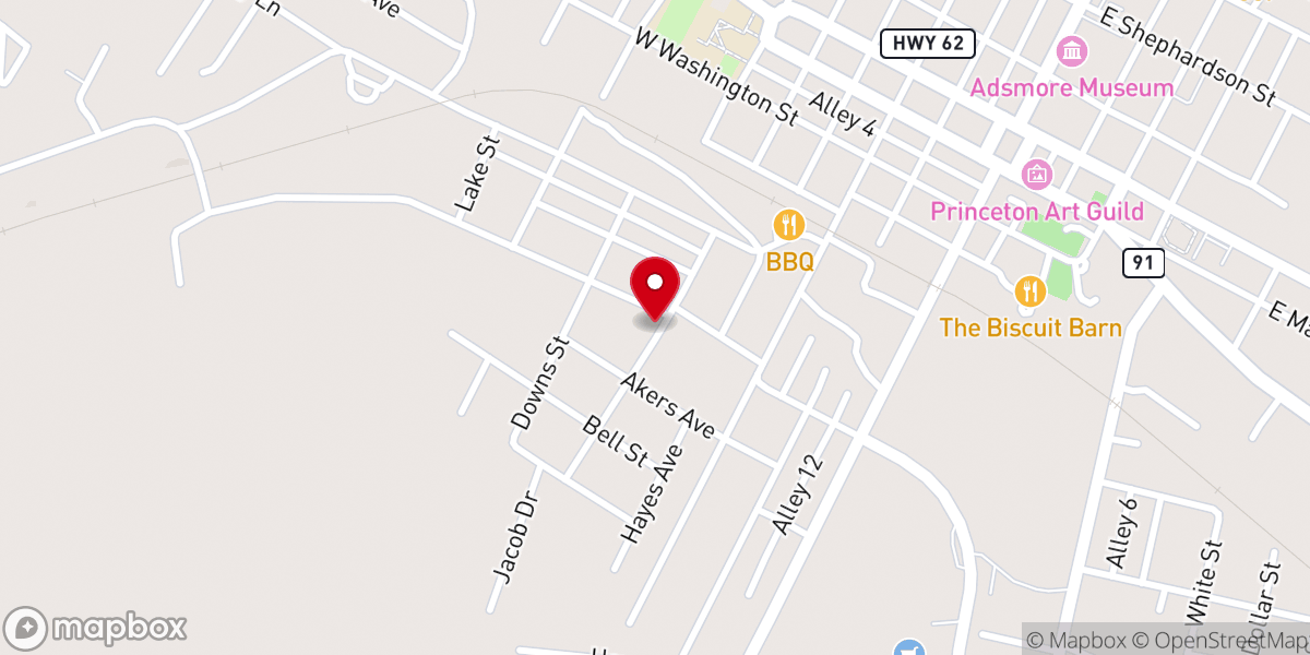 Map showing location of Second Baptist Church