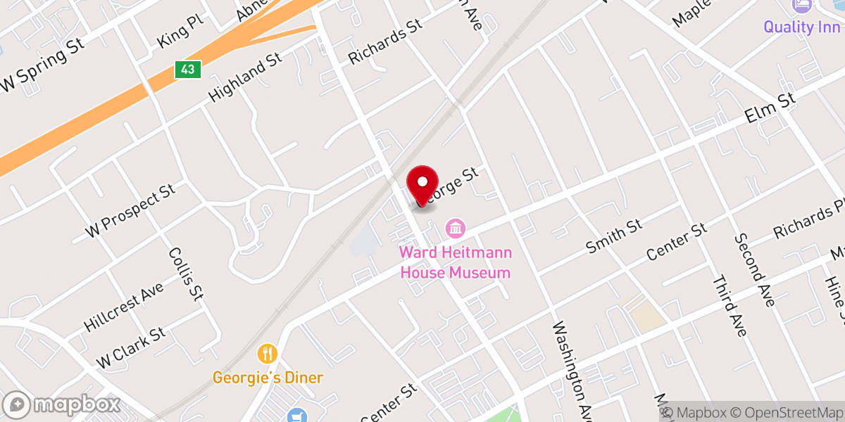 Map showing location of First Lutheran Church