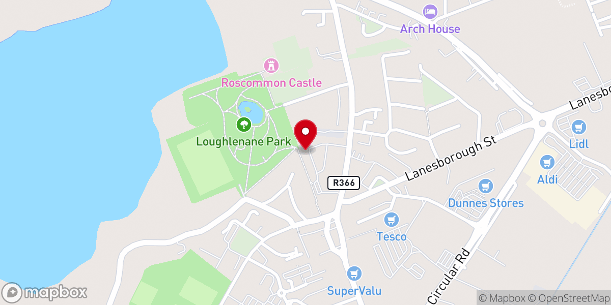 Map showing location of South Roscommon Family Resource Centre