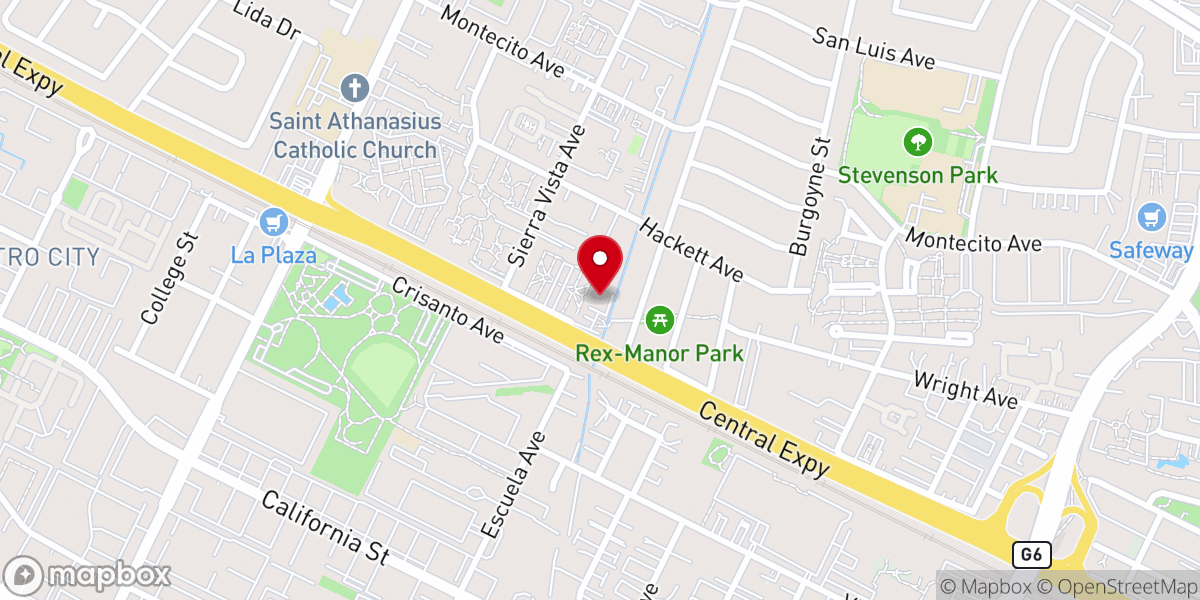 Map showing location of Calvary Chapel Mountain View