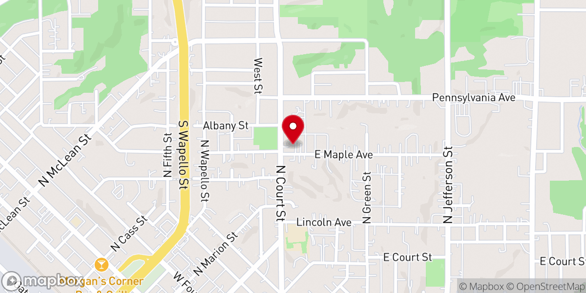 Map showing location of Calvary Open Bible Church