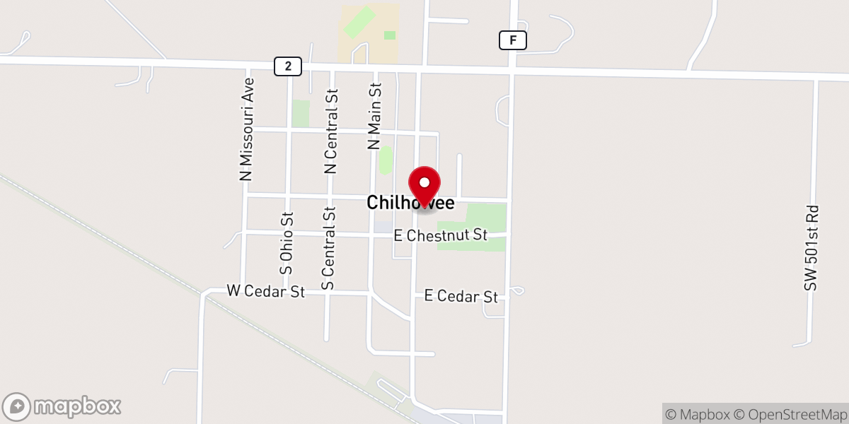 Map showing location of Chilhowee Baptist Church