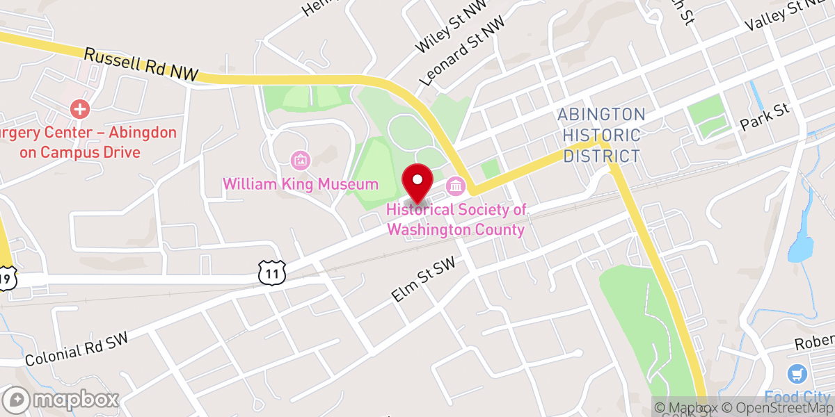 Map showing location of Abingdon Baptist Church