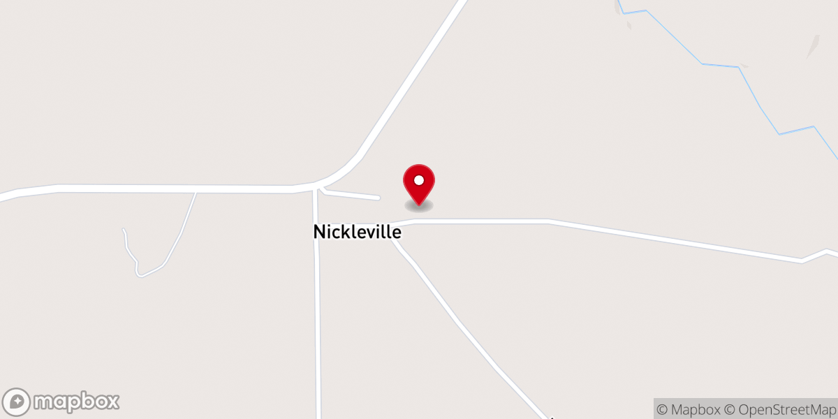 Map showing location of Nickelville Presbyterian Church