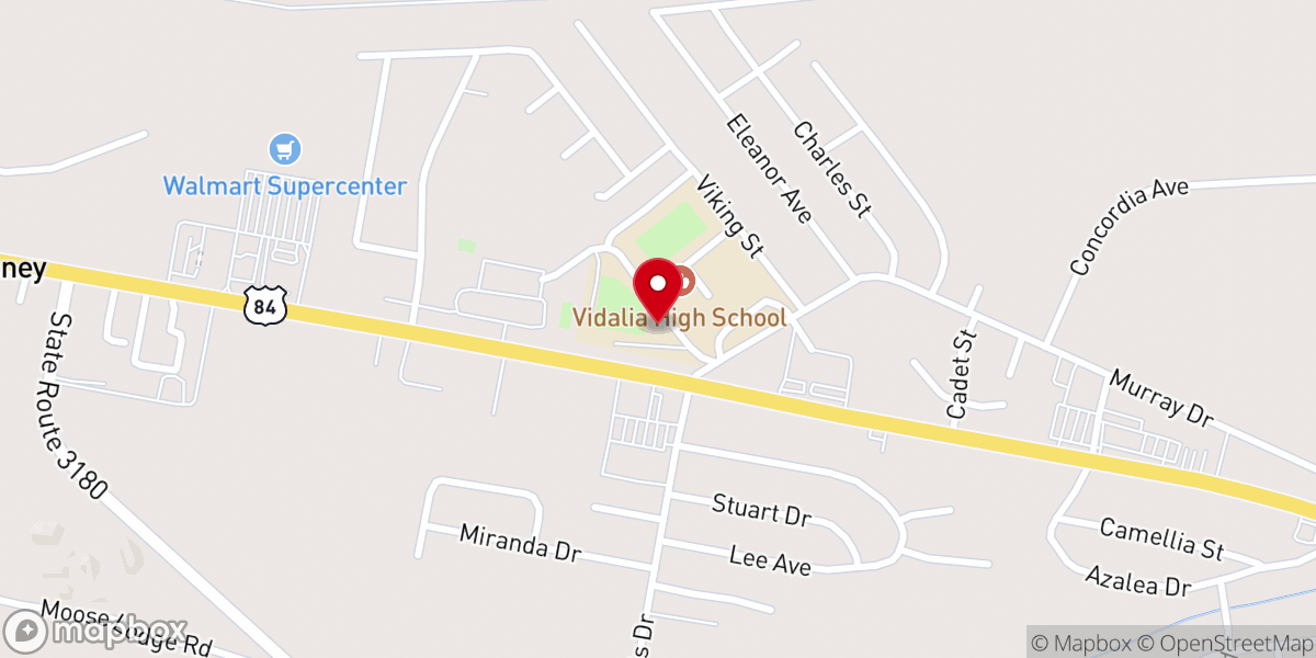 Map showing location of Louisiana Office of Motor Vehicles