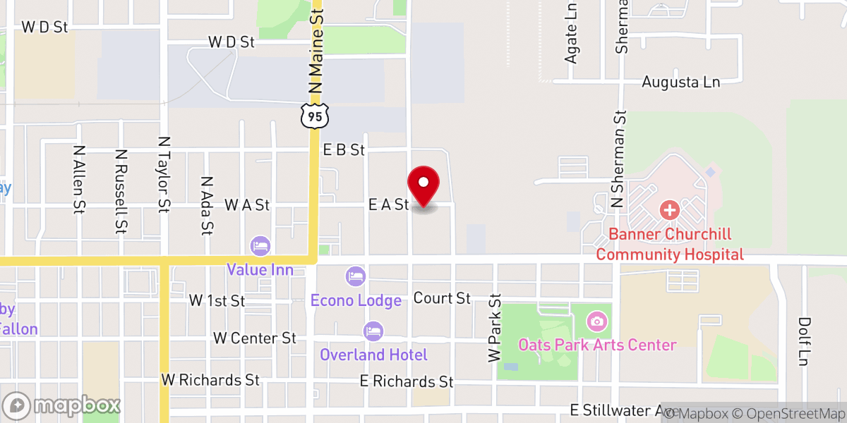Map showing location of Fallon Christian Fellowship