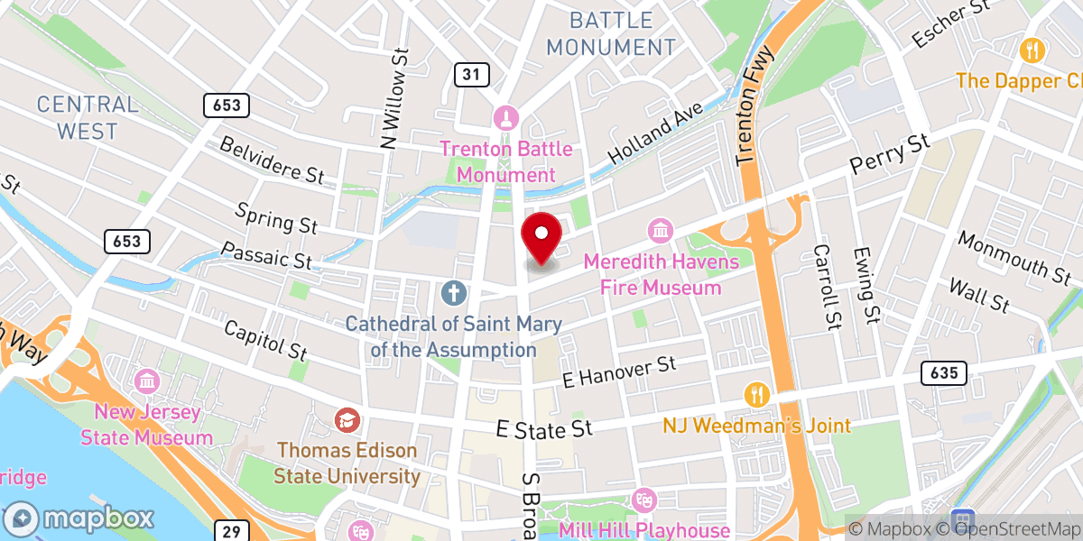 Map showing location of Pentecostal Assembly of Christ