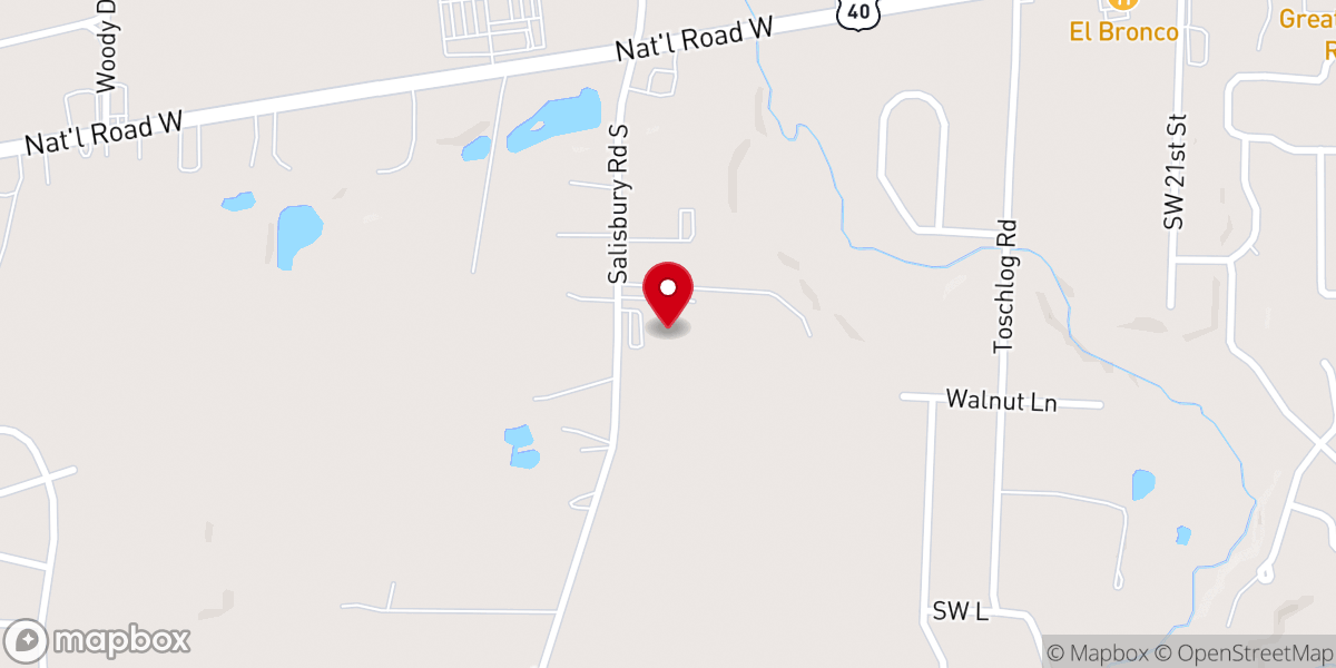Map showing location of Victory Baptist Church