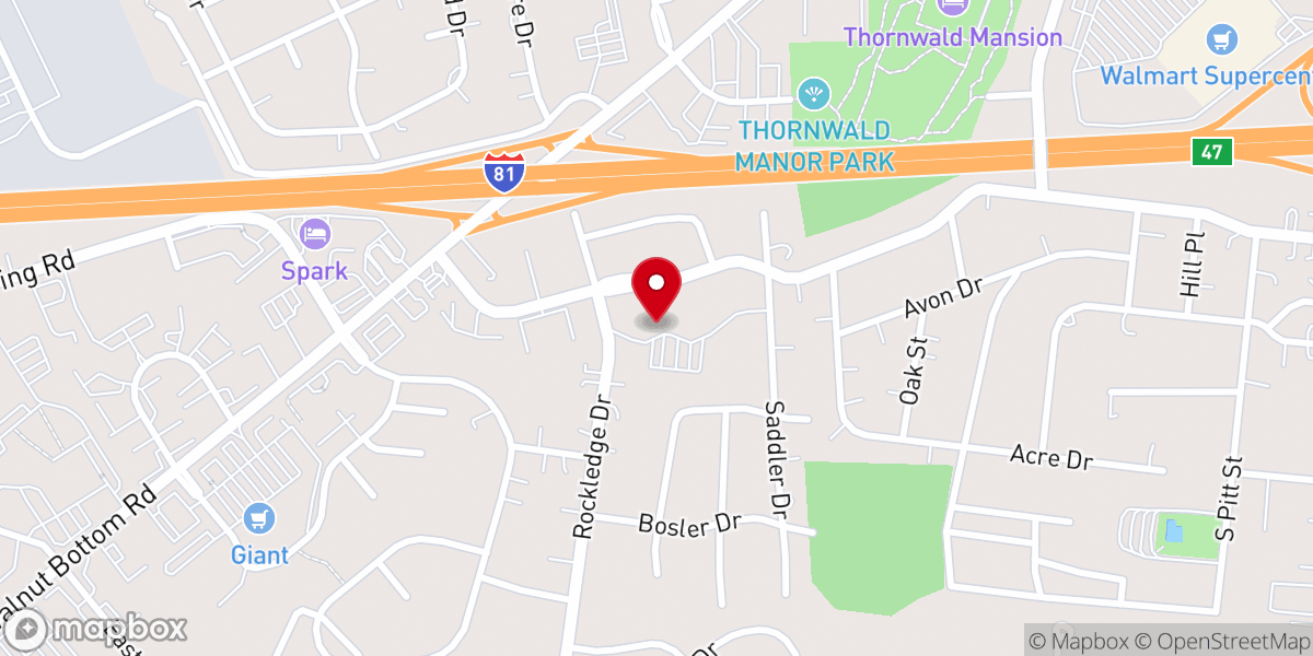 Map showing location of Second Presbyterian Church