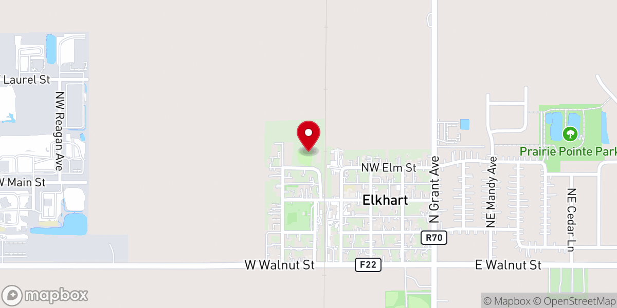 Map showing location of St. Mary's Church Baseball Field