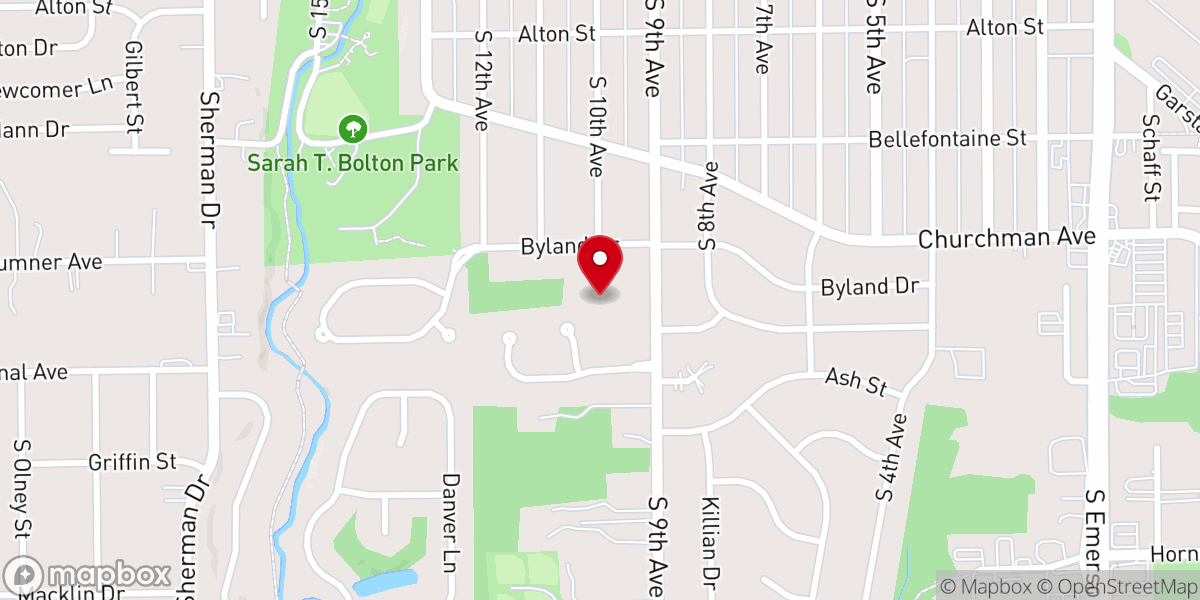 Map showing location of Chin United Pentecostal Church