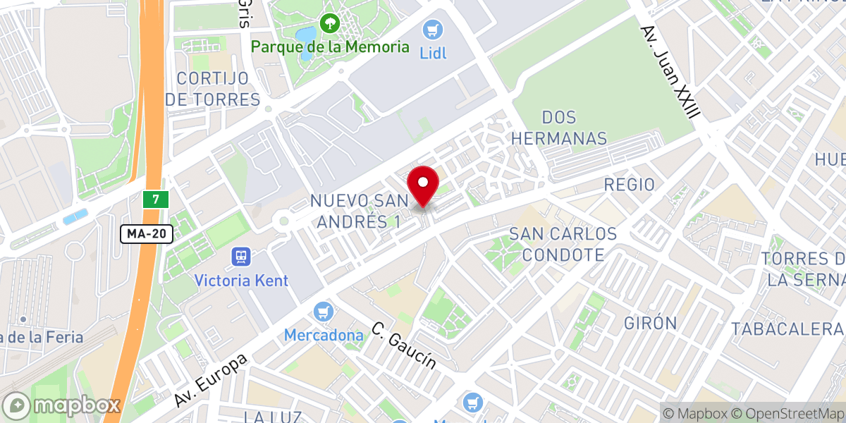 Map showing location of Parroquia Virgen del Camino