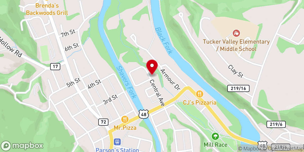 Map showing location of First United Brethren Church