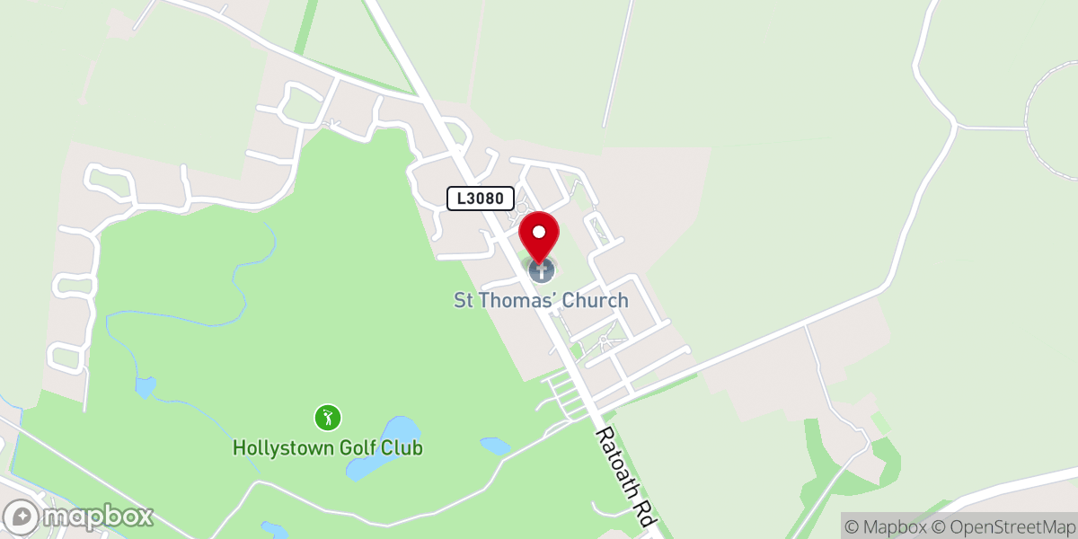 Map showing location of St. Thomas' Church of Ireland