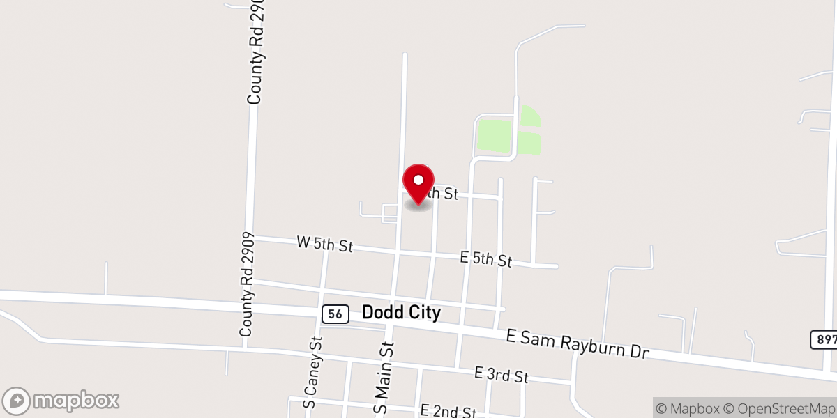 Map showing location of Dodd City Superintendent's Office