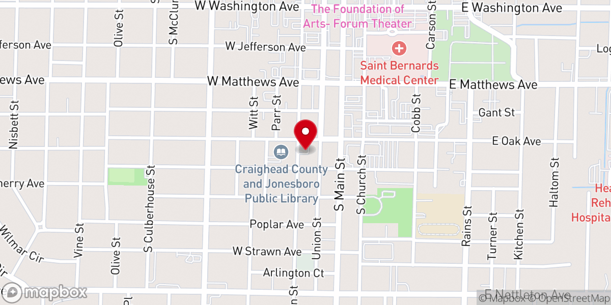 Map showing location of The Unitarian Universalist Fellowship of Jonesboro