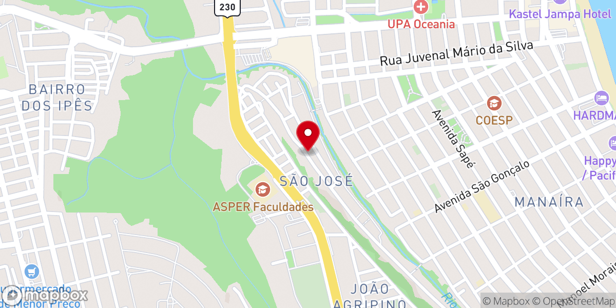 Map showing location of Igreja Pentecostal Templo de Milagres
