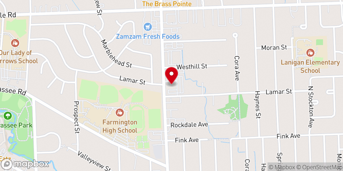 Map showing location of Farmington Hills Manor