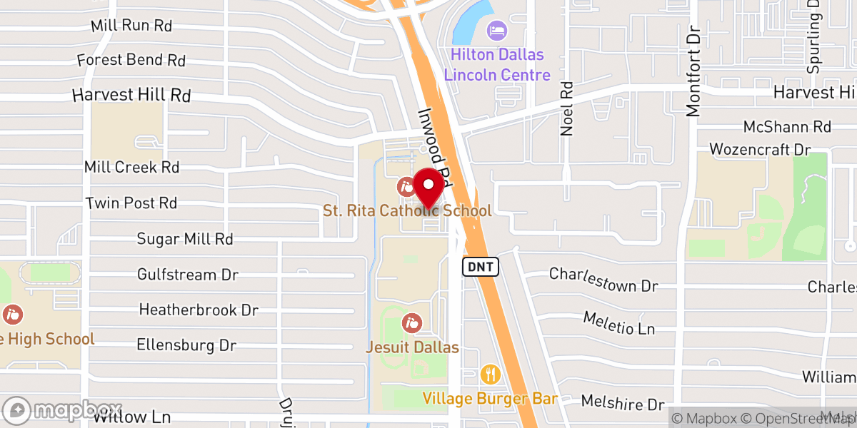 Map showing location of St. Rita Catholic Community