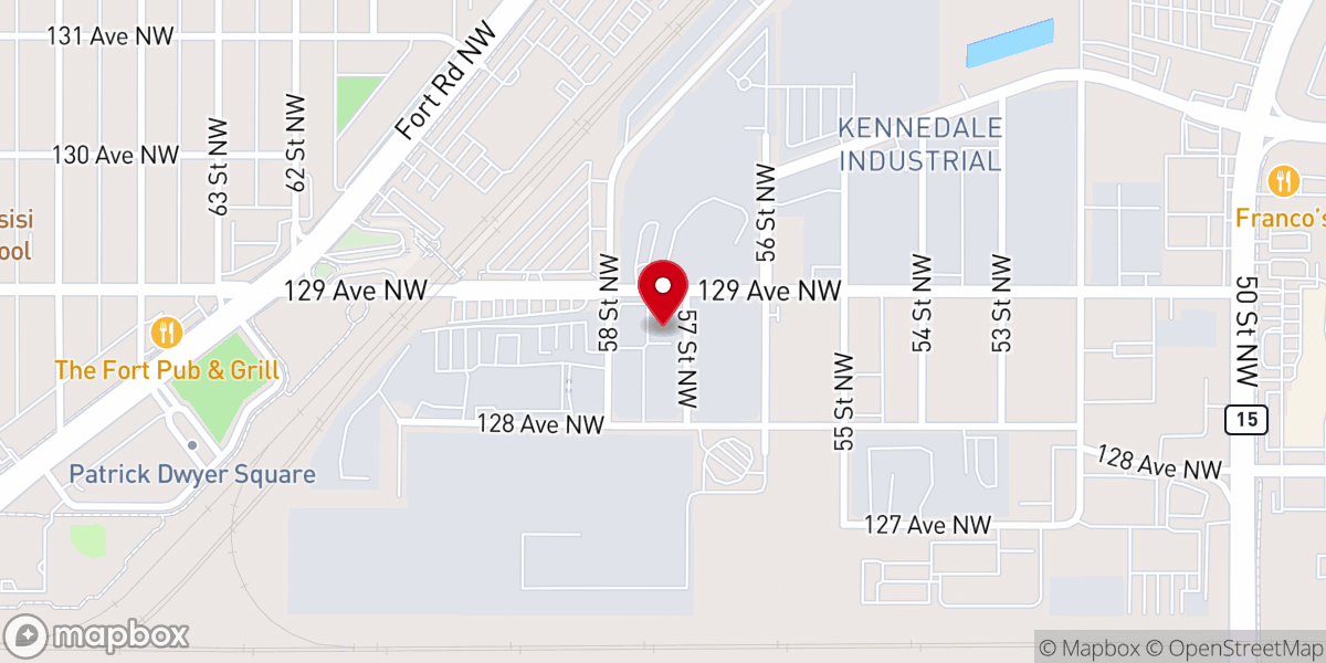 Map showing location of Ethiopian Evangelical Church in Edmonton