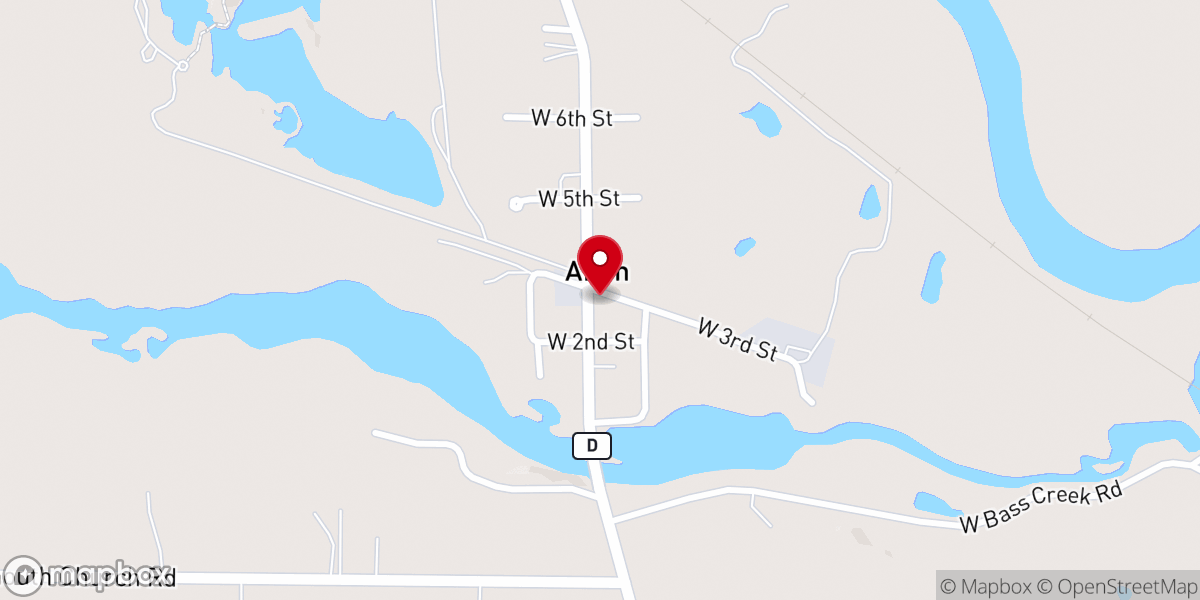 Map showing location of Afton