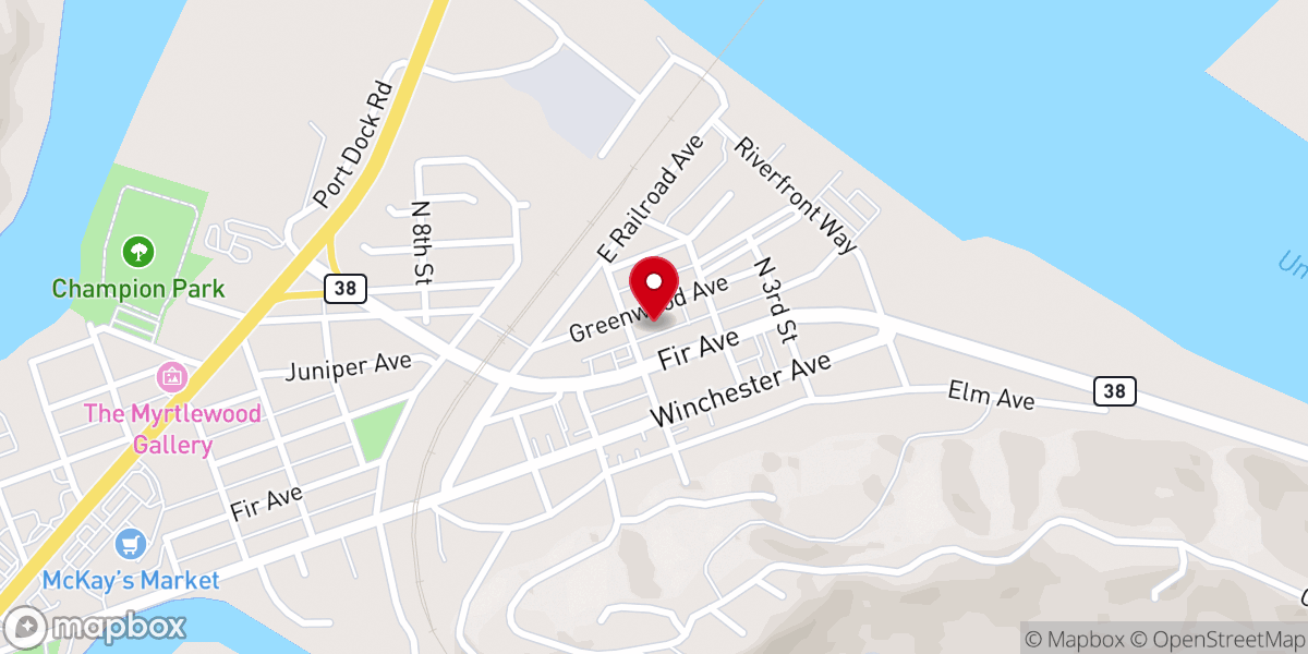 Map showing location of Revival & Healing Center, Reedsport Oregon