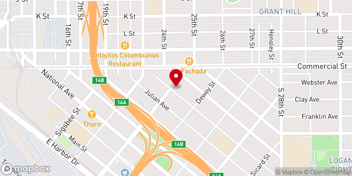 Map showing location of Iglesia Metodista Libre Latino Americana Sinai