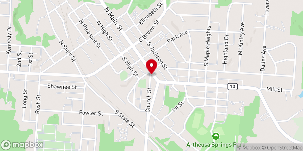 Map showing location of New Lexington Presbyterian Church