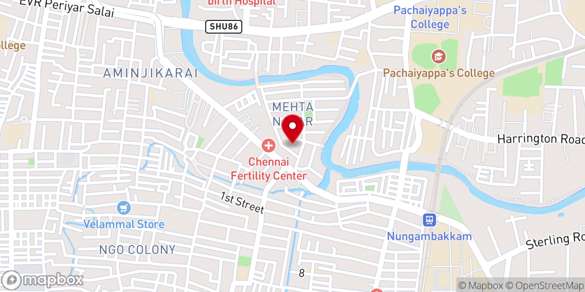 Map showing location of Bishop's House Madras Diocese, Orthodox Syrian Church