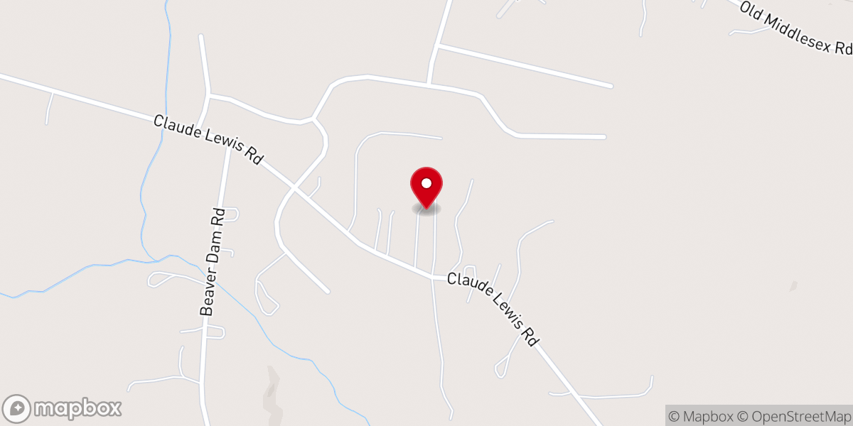 Map showing location of First Baptist Church of Middlesex