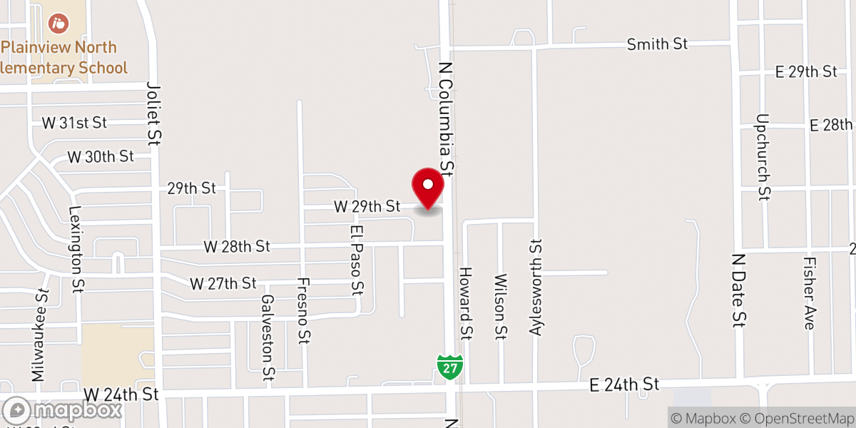 Map showing location of Parish Office of the Catholic Community of Plainview