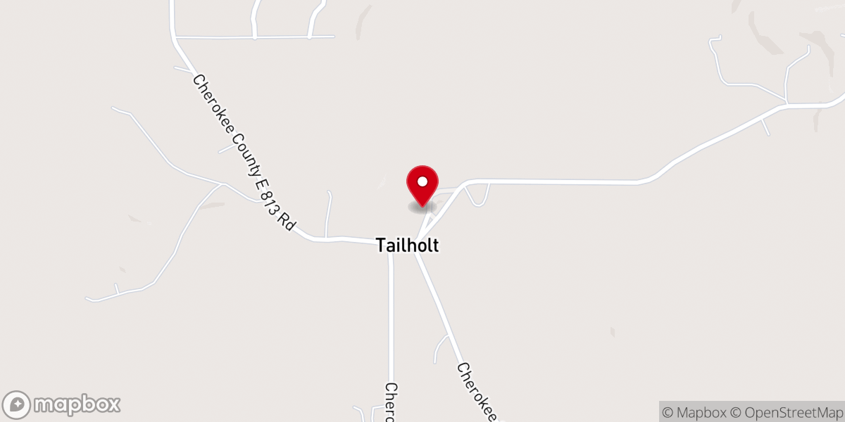 Map showing location of Caney General Baptist Church
