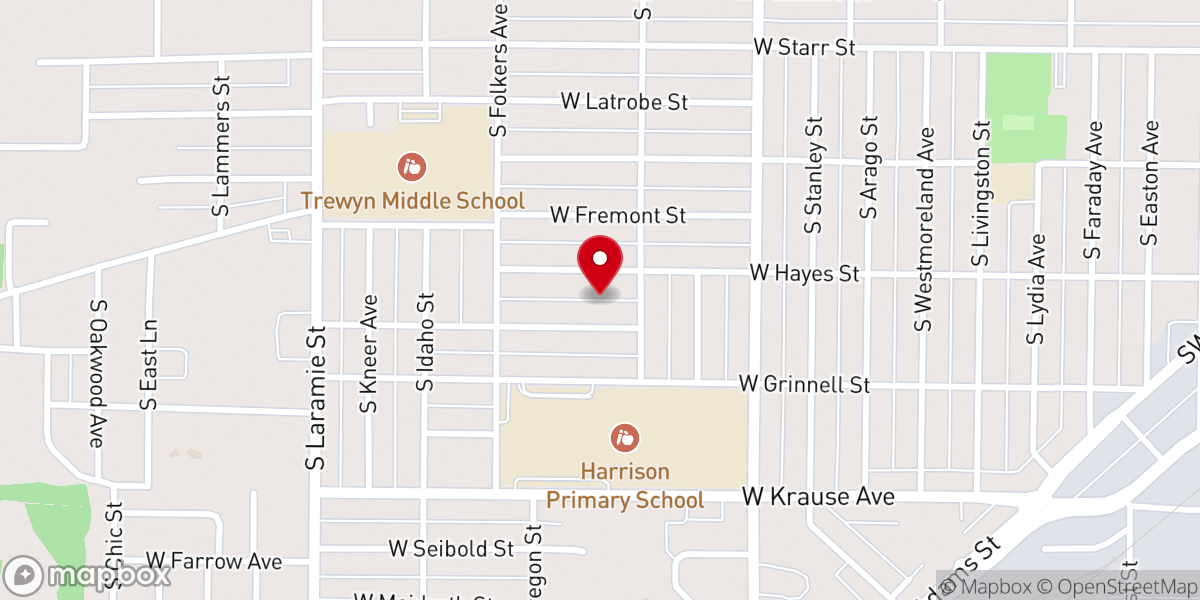 Map showing location of Greater Antioch Baptist Church