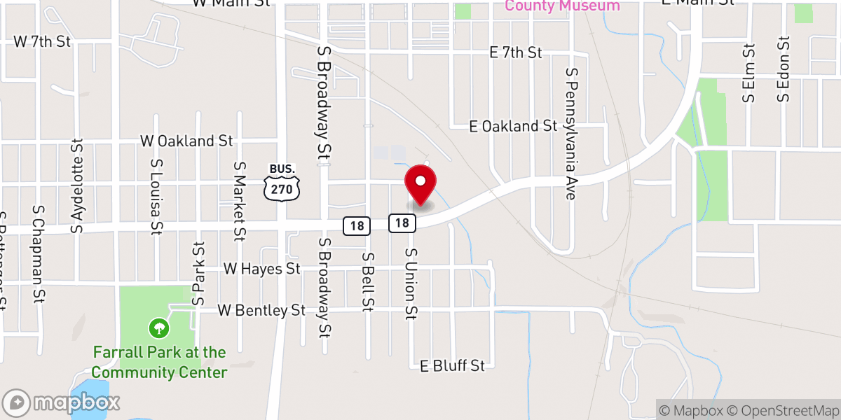 Map showing location of Bethel AME Church