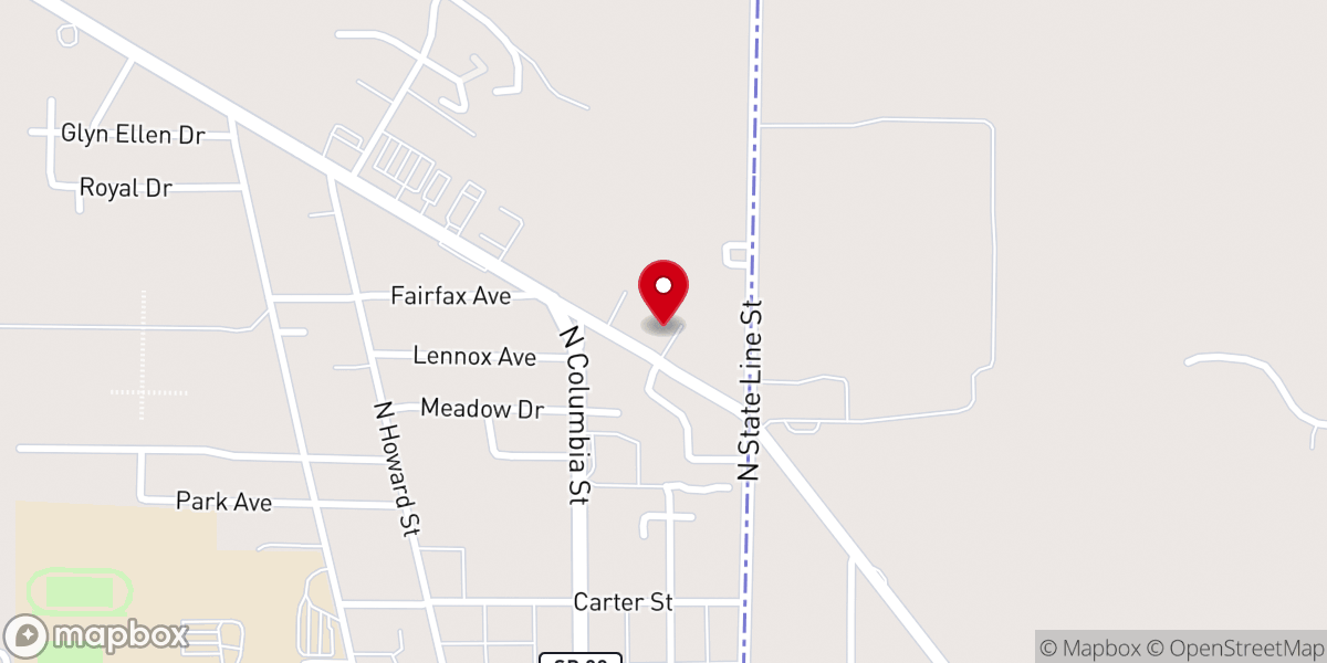 Map showing location of Community Help Center & Thrift