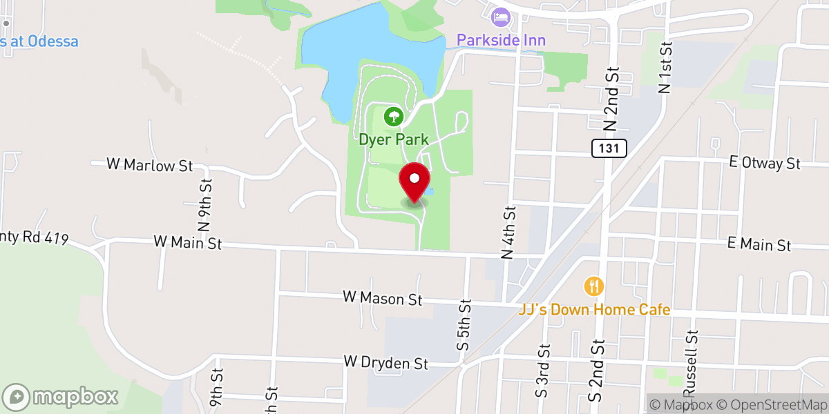 Map showing location of Odessa City Parks & Recreation