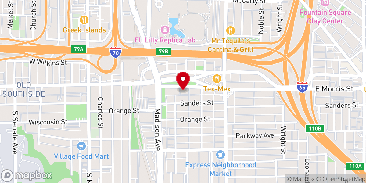 Map showing location of Morris Street United Methodist Church